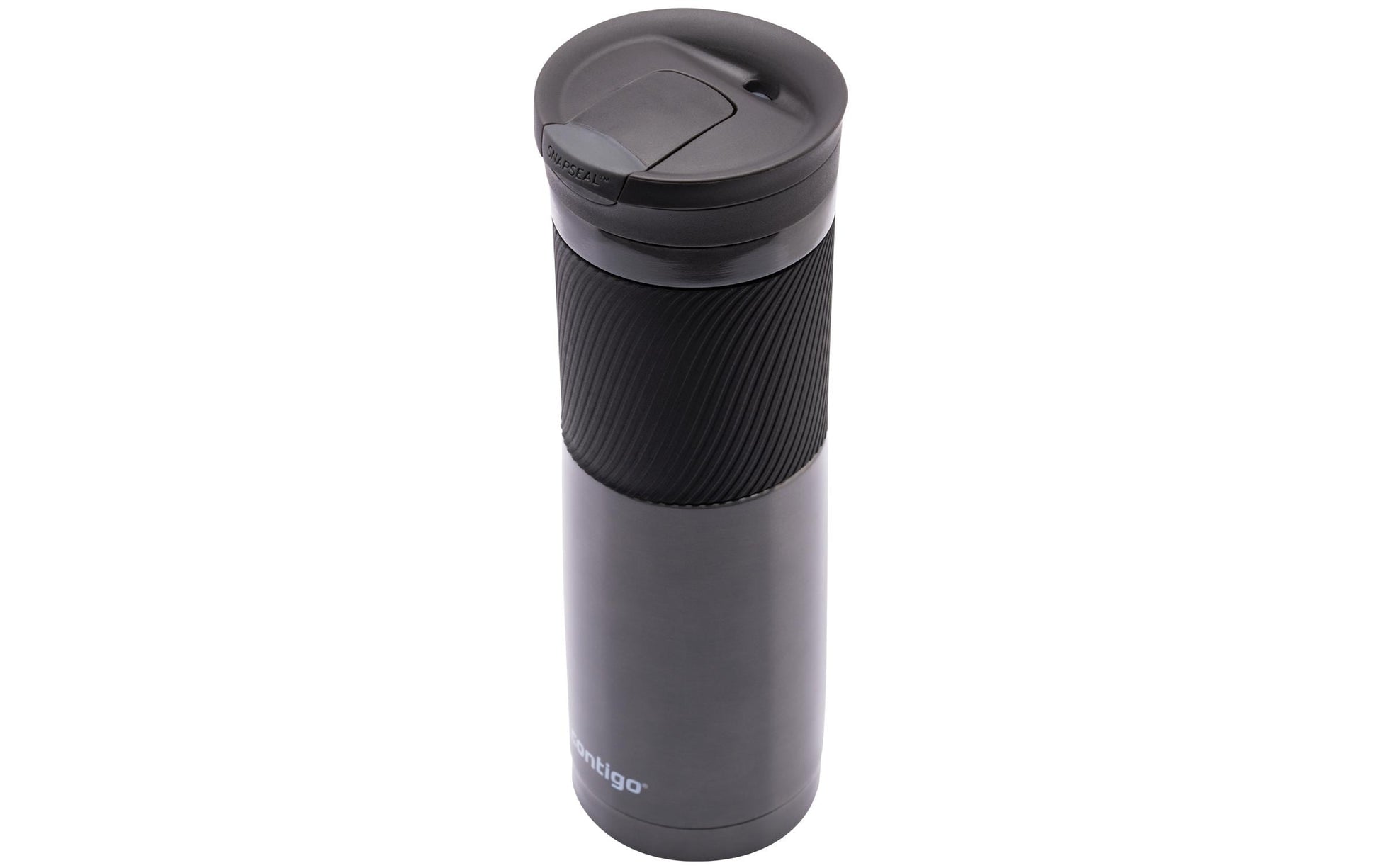 CONTIGO Byron Thermobecher 720 ml – doppelwandig 6 h heiss/12 h kalt, Edelstahl, Klappdeckel, Silber