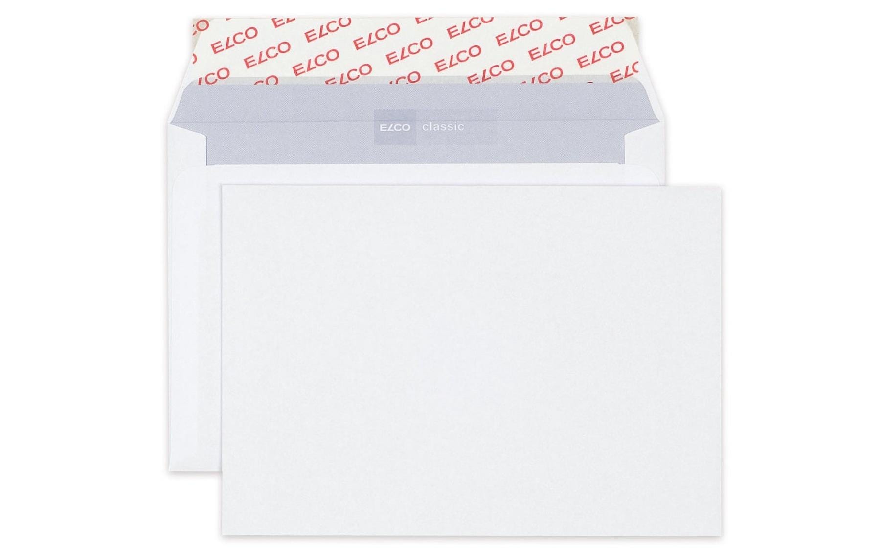 Elco Couvert C6, ohne Fenster, selbstklebend, weiss, 100 g/m², mit Innendruck – 500 Stk.
