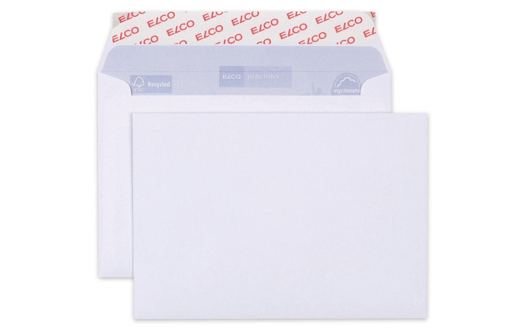 Elco Couvert C6, ohne Fenster, selbstklebend, weiss, 100 g/m² – 500 Stk.