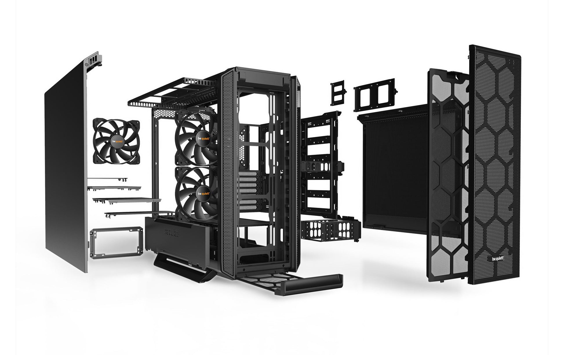 be quiet! be quiet Silent Base 802 – Midi Tower – Schwarz, für ATX, EATX, micro ATX und andere, 2×140 mm, 553×281×539 mm