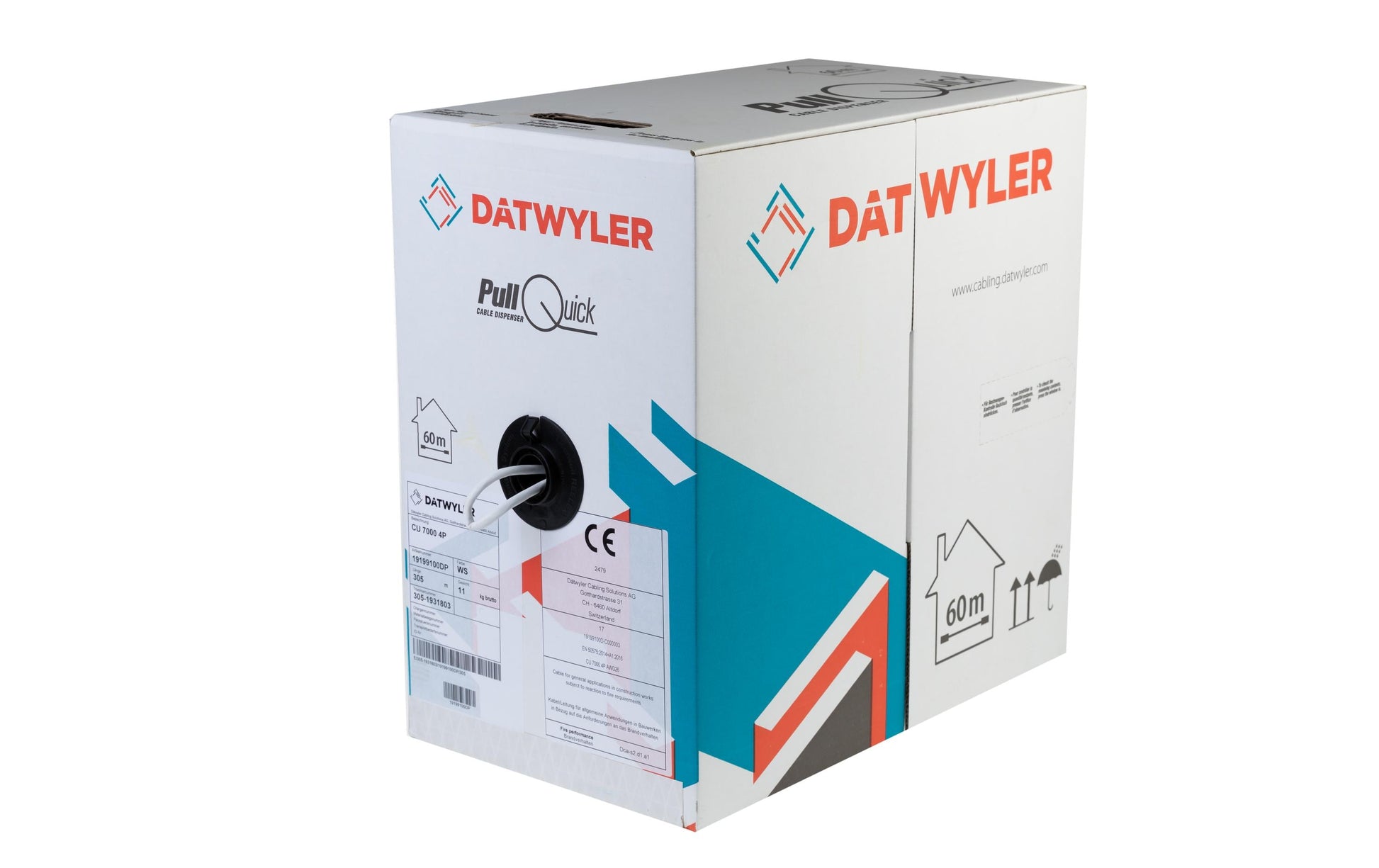 Dätwyler it infra Dätwyler CU 7000 4P Verlegekabel – 305 m, Weiss, geschirmt (S/FTP)