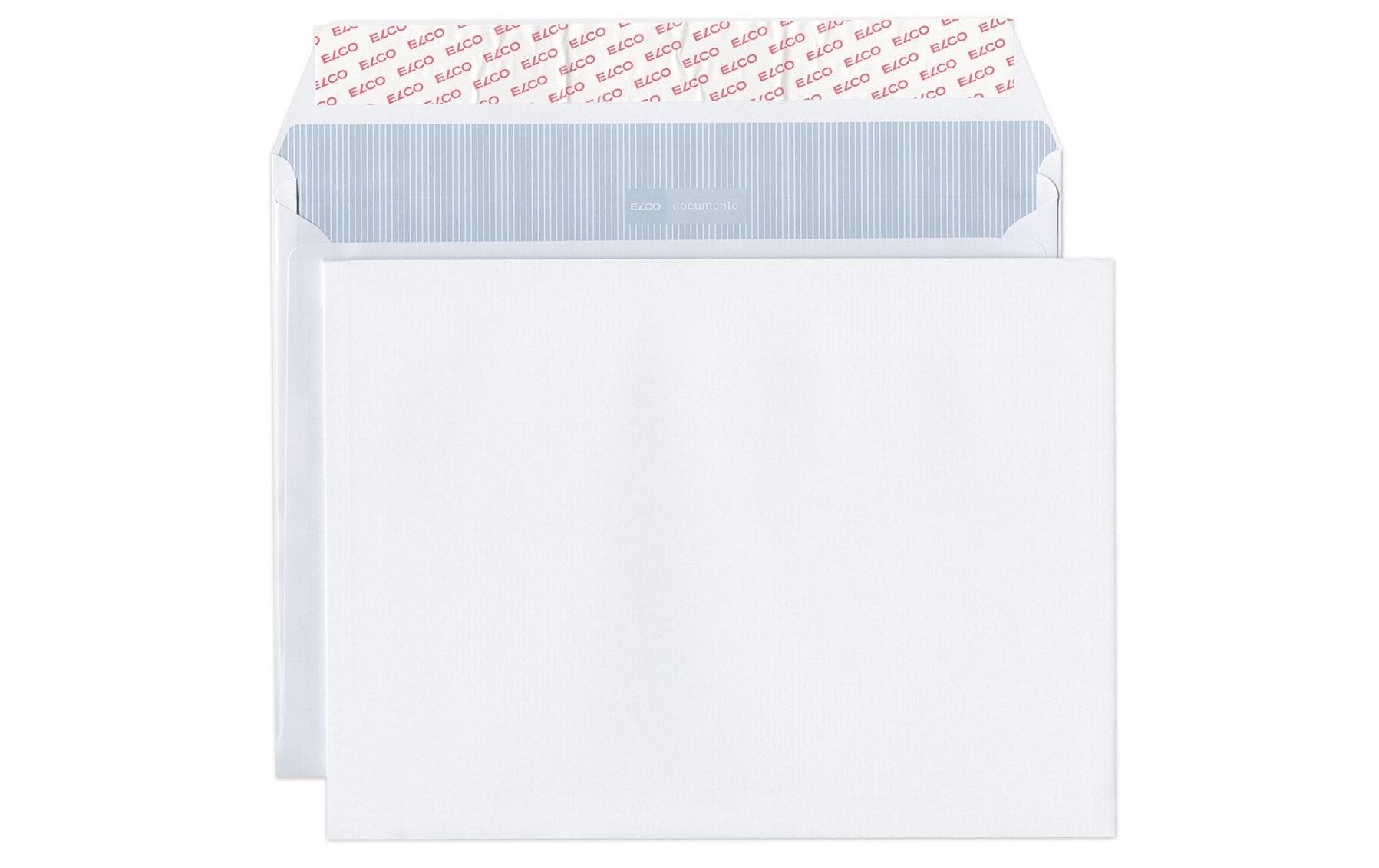 ELCO Couvert C4 (324 × 239 mm), ohne Fenster, selbstklebend (Optifix), weiss, 120 g/m² – 200 Stk.