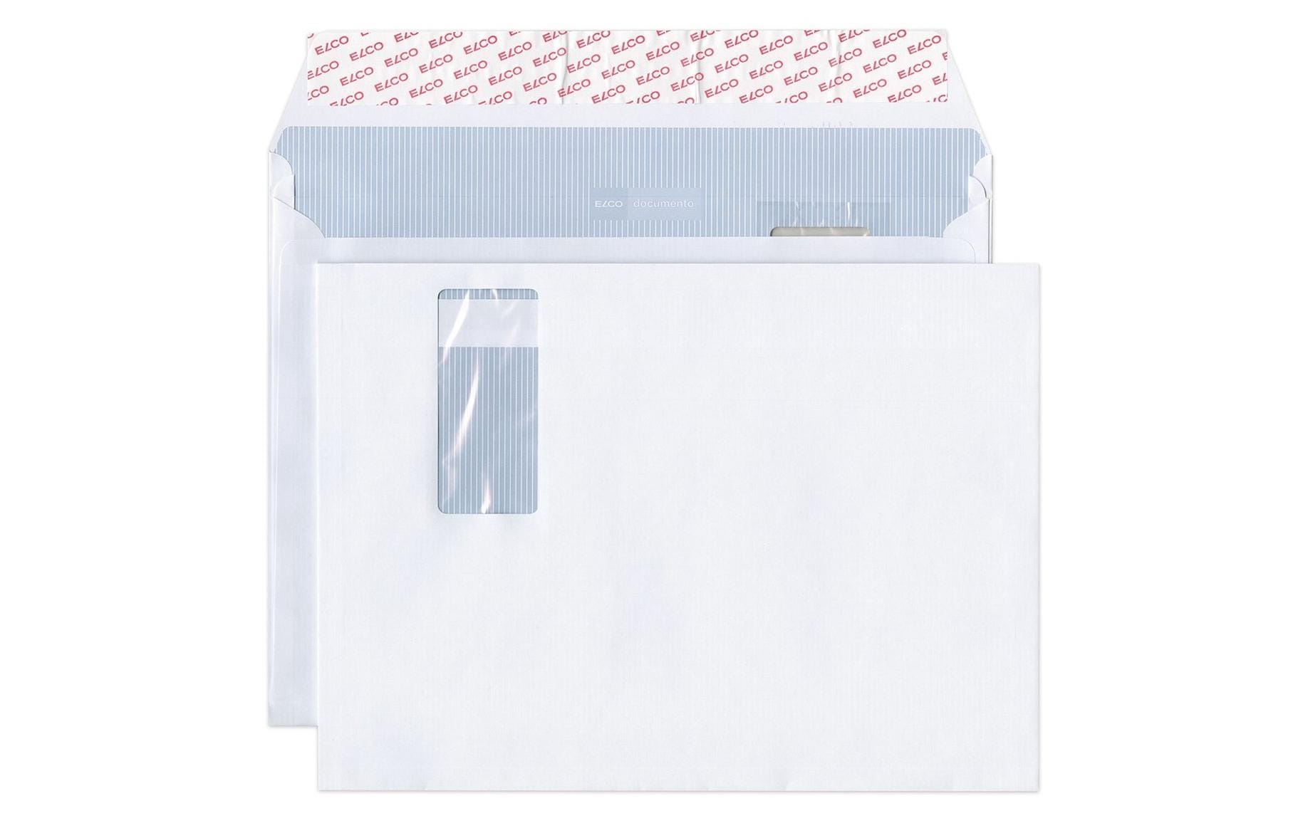 Elco Couvert C4 (324 × 239 mm), mit Fenster, selbstklebend (Optifix), weiss, 120 g/m², Papier – 200 Stk.