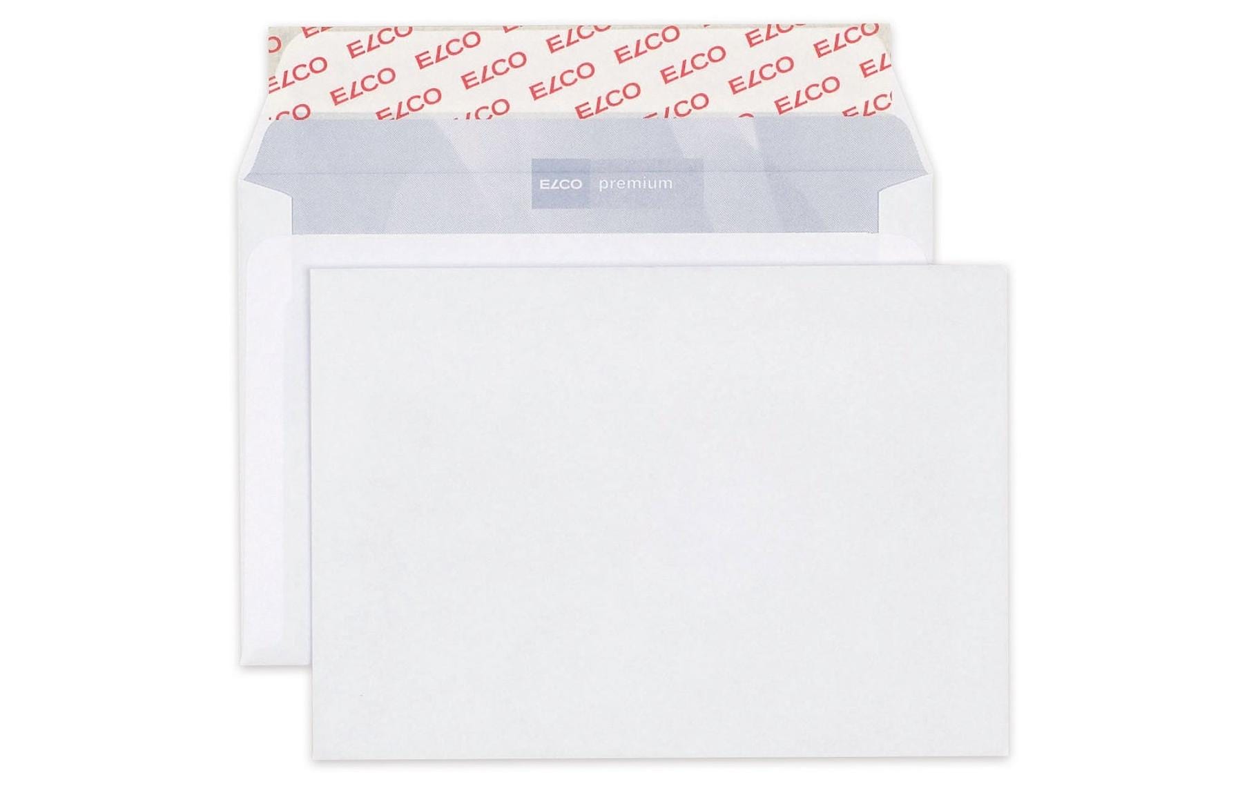 Elco Couvert C6, ohne Fenster, selbstklebend, hochweiss, 80 g/m², mit Innendruck – 200 Stk.