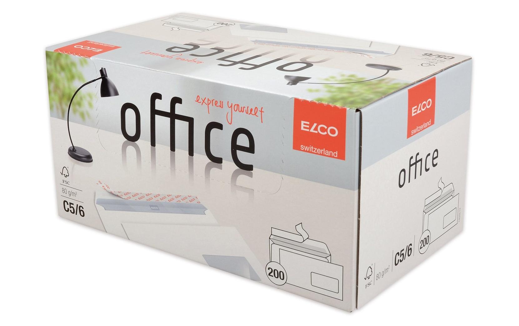 Elco Couvert C5/6, Fenster rechts, Haftklebung, hochweiss, 80 g/m², mit Innendruck – 200 Stk.