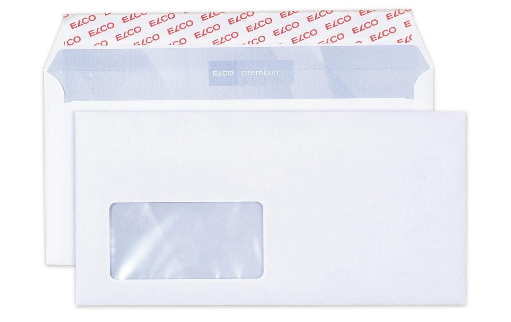 Elco Couvert C5/6, Fenster links, Haftklebung, hochweiss, 80 g/m², mit Innendruck – 200 Stk.