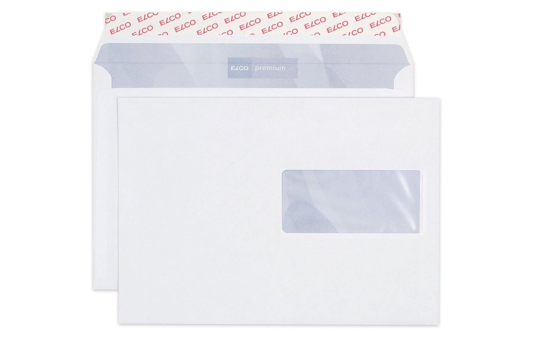 Elco Couvert C5, Fenster rechts, Haftklebung, hochweiss, 100 g/m², mit Innendruck – 100 Stk.