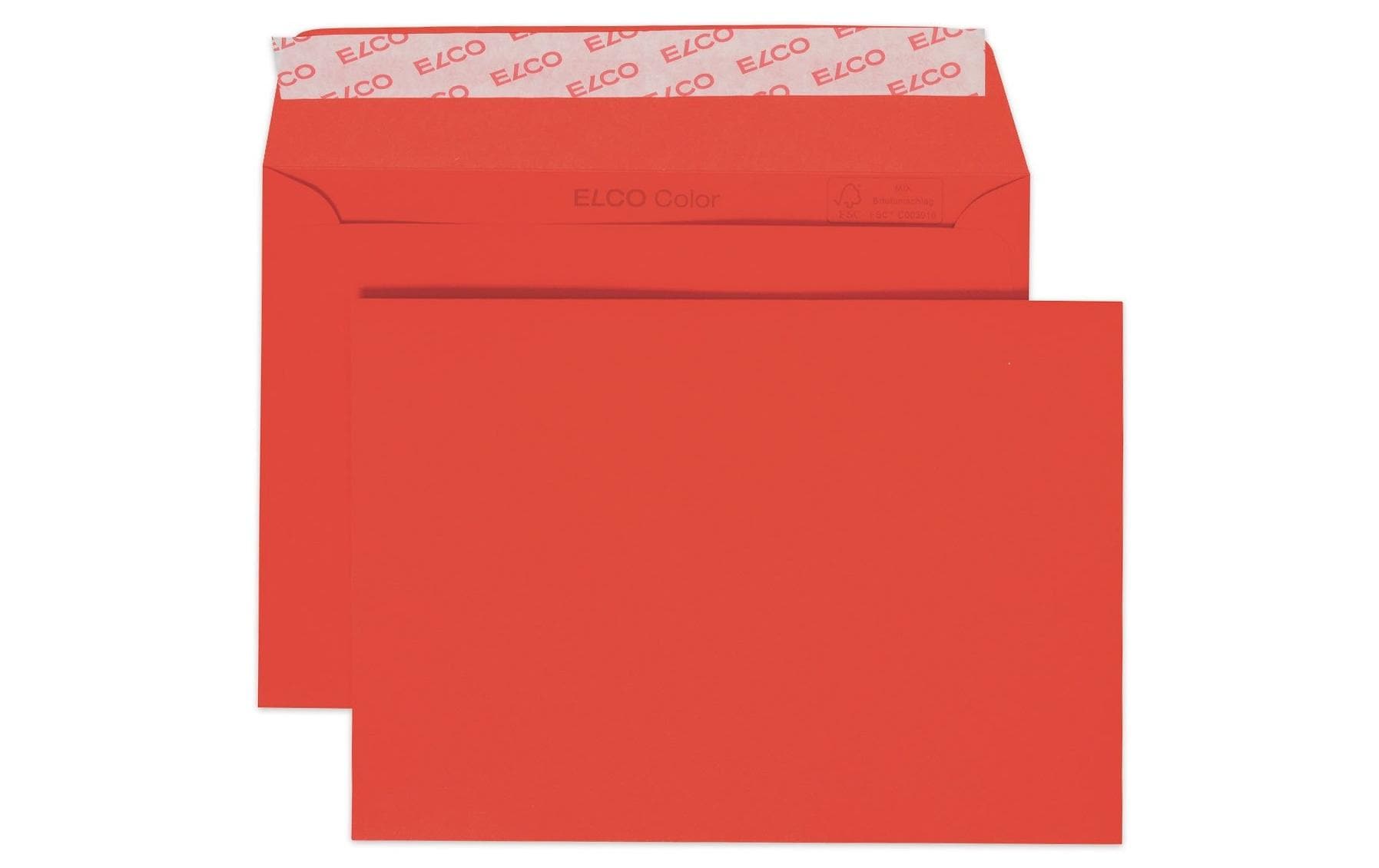 Elco Couvert C6, ohne Fenster, selbstklebend, intensivrot, 100 g/m² – 25 Stk.