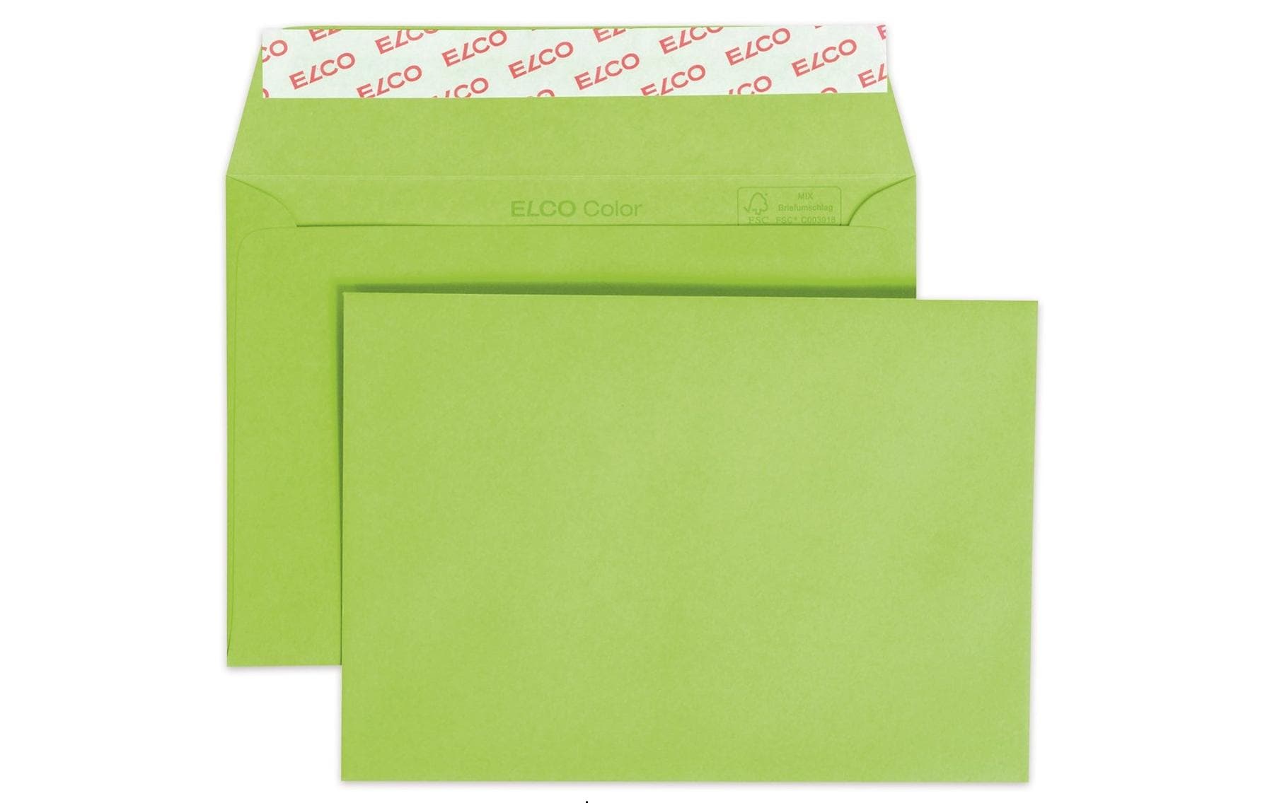 Elco Couvert C6, ohne Fenster, selbstklebend, intensivgrün, 100 g/m² – 25 Stk.