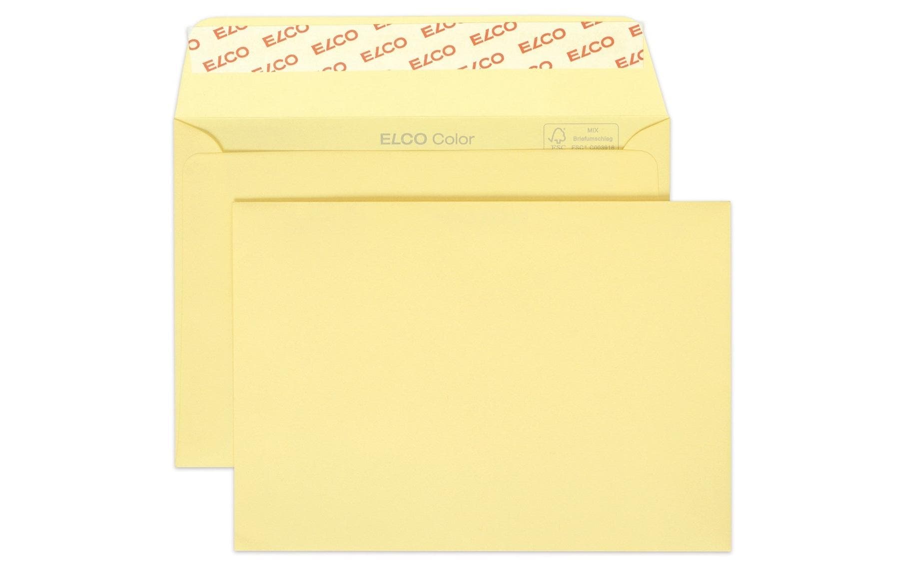 Elco Couvert C6 (162 × 114 mm), ohne Fenster, haftklebend (Optifix), hellchamois, 100 g/m², Papier – 25 Stk.