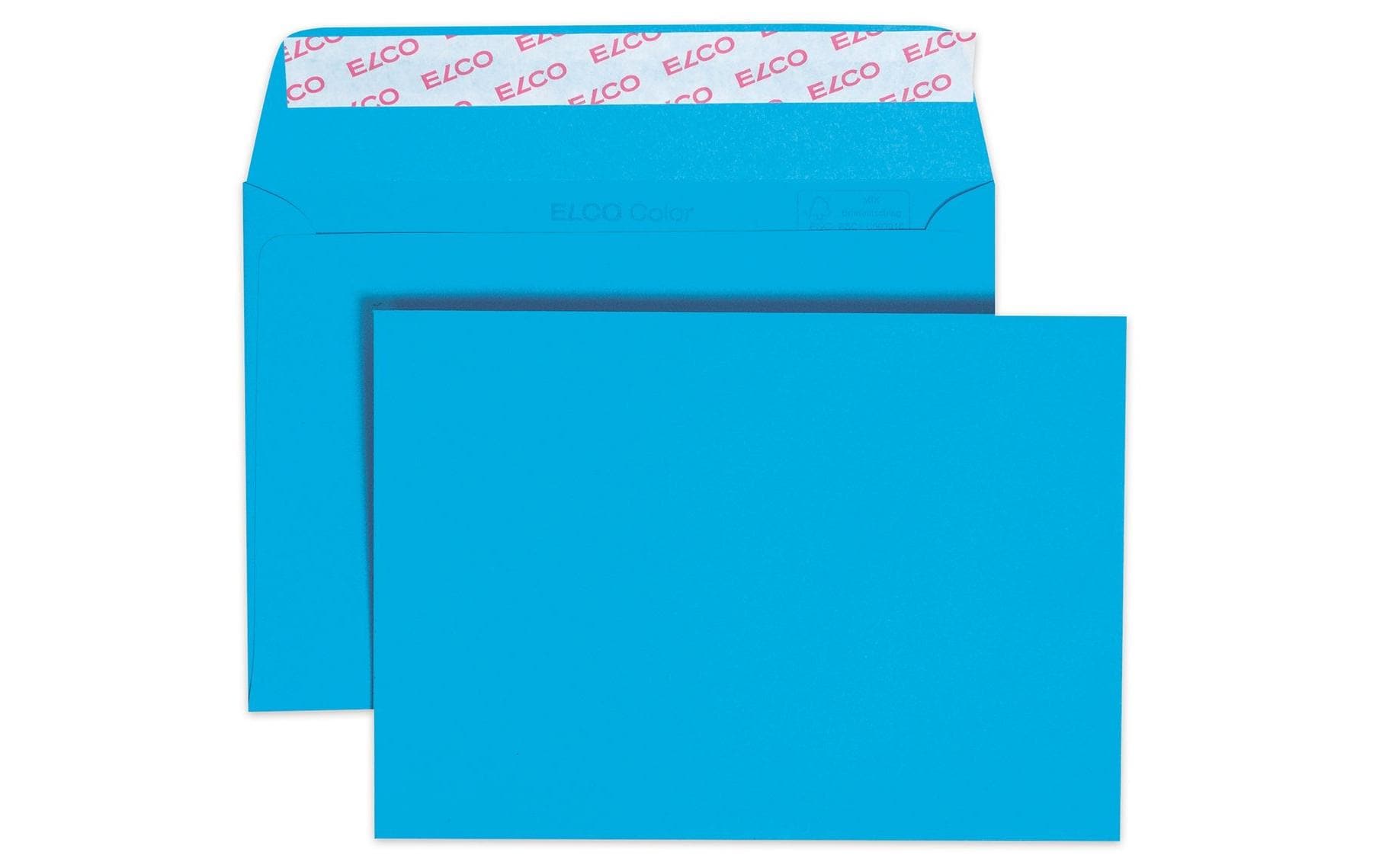 Elco Couvert C6 (162 × 114 mm), ohne Fenster, haftklebend (Optifix), intensivblau, 100 g/m² – 25 Stk.
