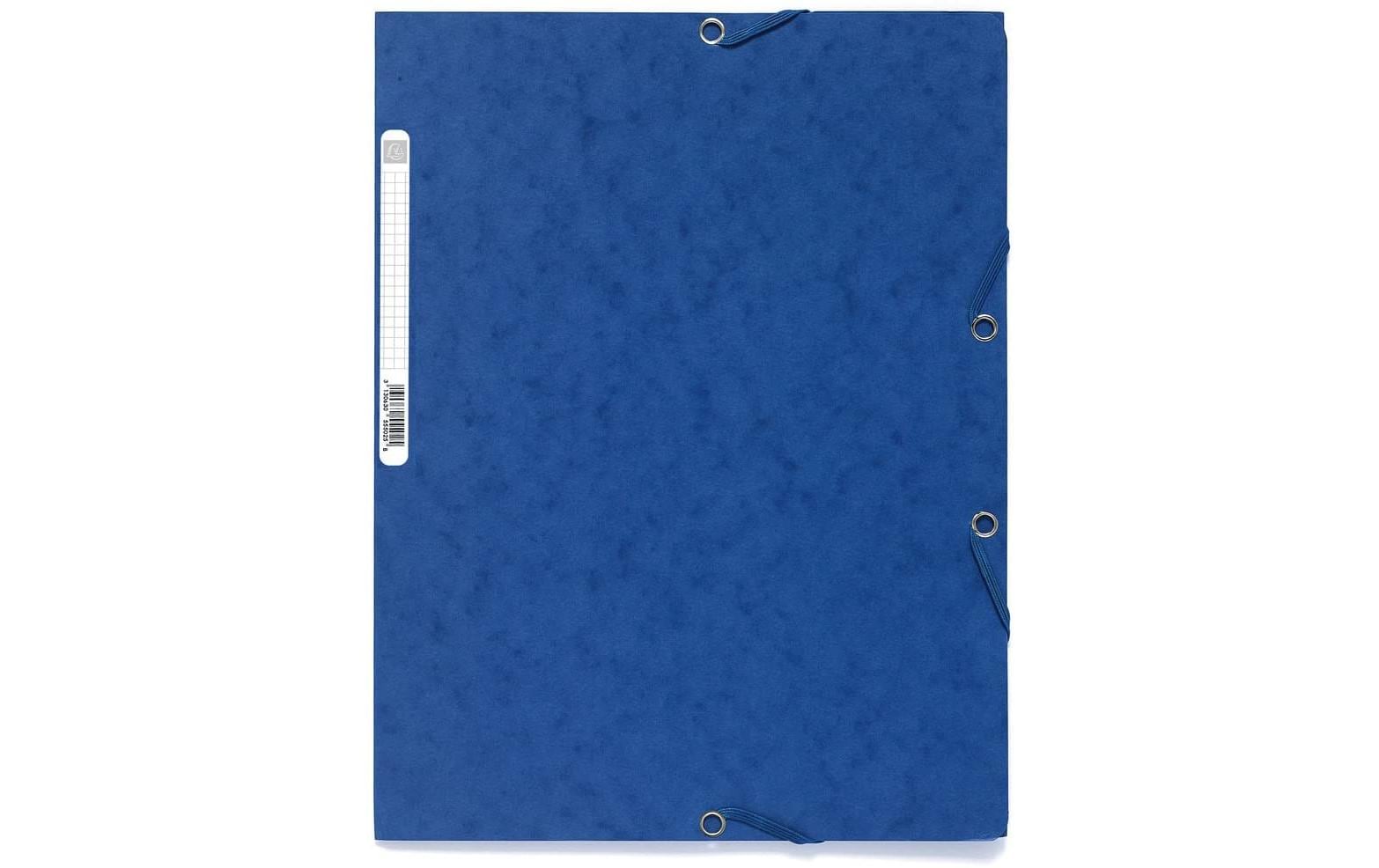 Exacompta Gummibandmappe A4 – Karton, Blau, 3 Klappen, 25 Stk.