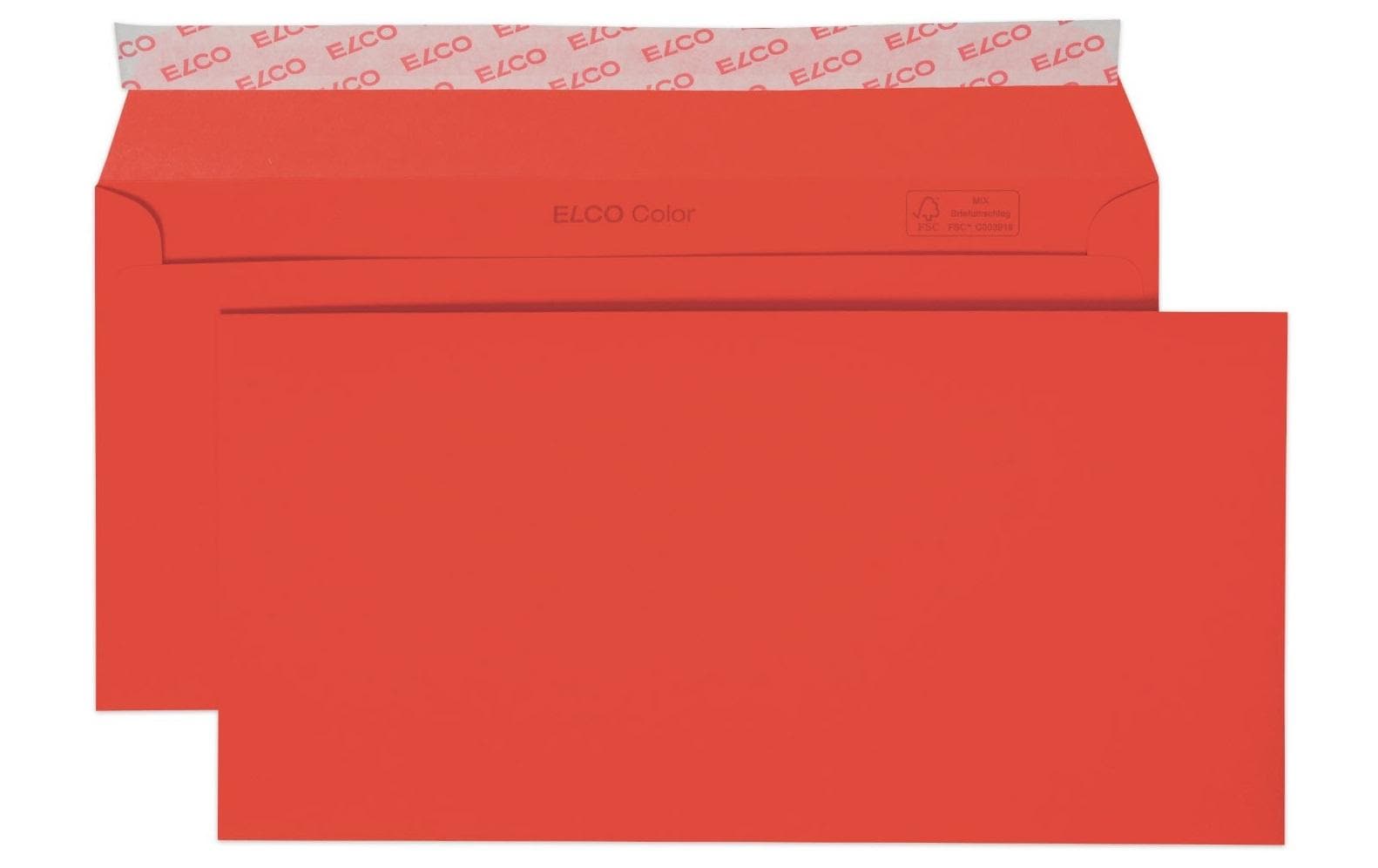 Elco Couvert C5/6, ohne Fenster, selbstklebend, rot, 100 g/m² – 25 Stk.