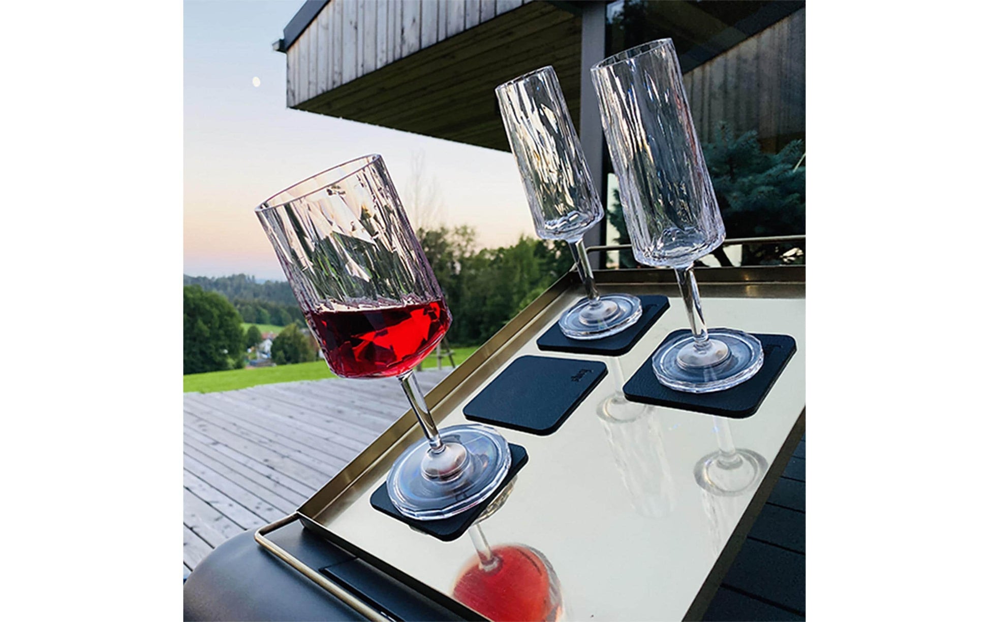 Silwy Weinglas – 0,30 l, Kunststoff, Transparent, 2 Stück