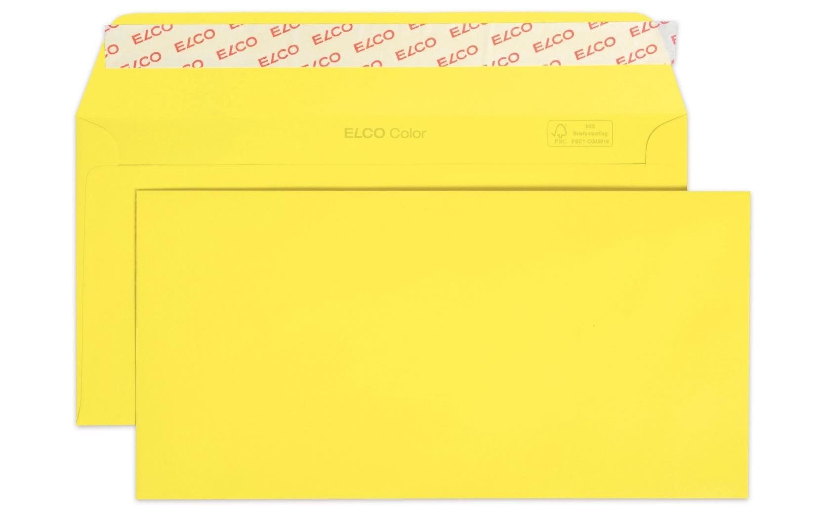 Elco Couvert C5/6, ohne Fenster, selbstklebend, gelb, 100 g/m² – Elco – 25 Stk.