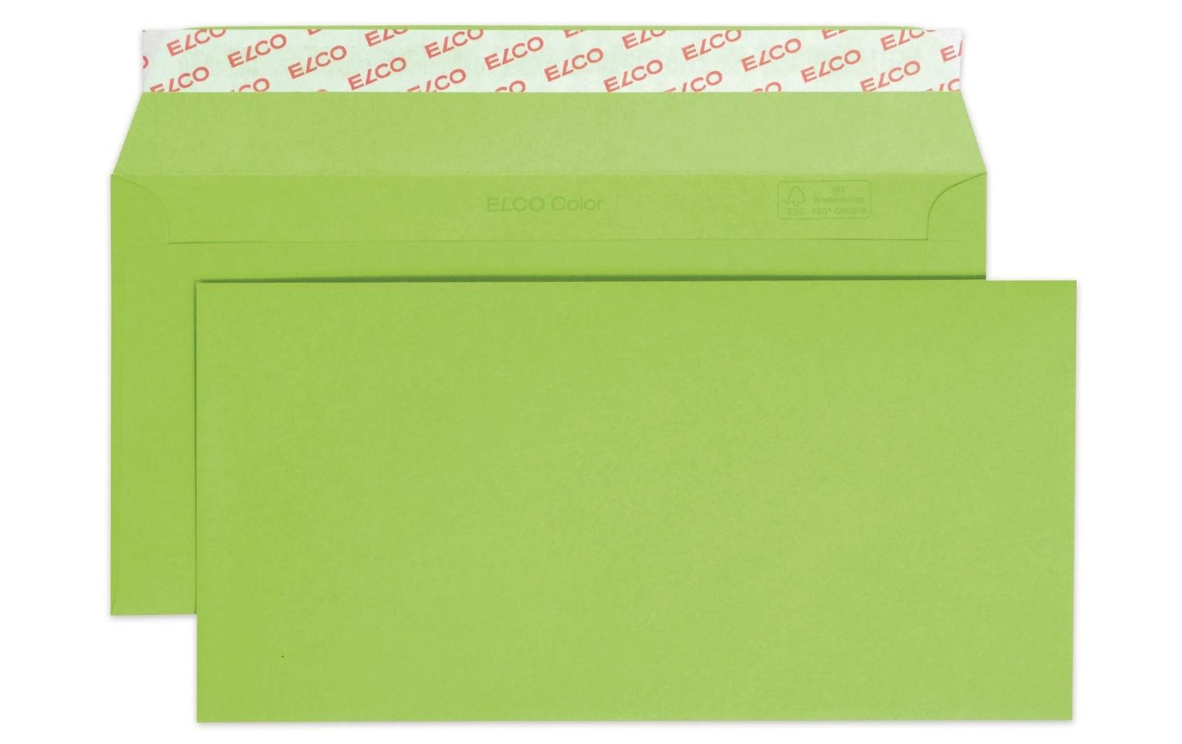 Elco Couvert C5/6, ohne Fenster, selbstklebend, grün, 100 g/m² – 25 Stk.