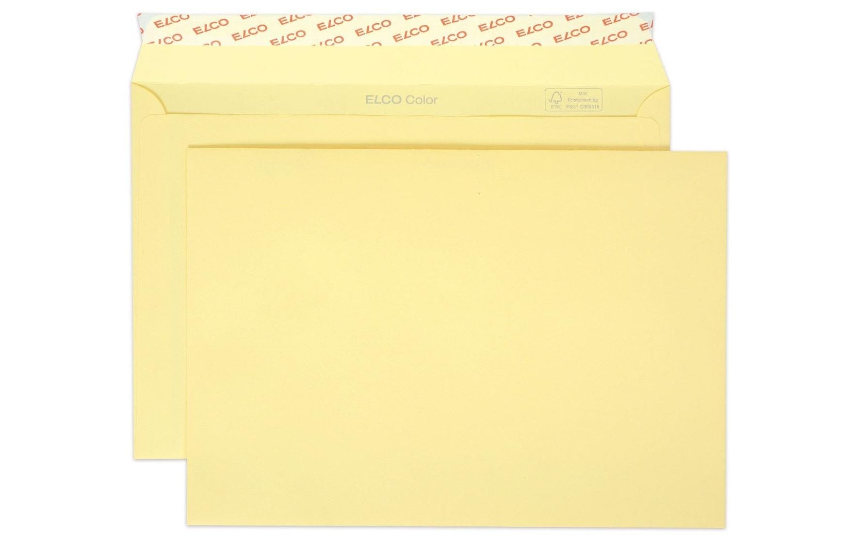 Elco Couvert C5 (229 × 162 mm), ohne Fenster, haftklebend (Optifix), hellchamois, 100 g/m² – 25 Stk.