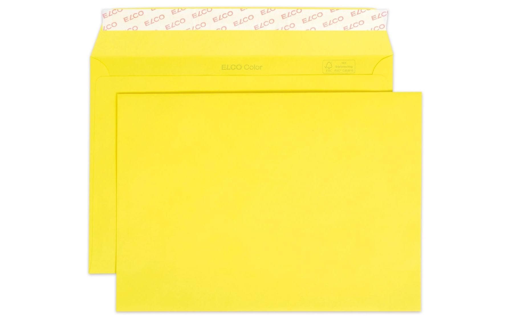 Elco Couvert C5, ohne Fenster, selbstklebend, gelb, 100 g/m² – 25 Stk.