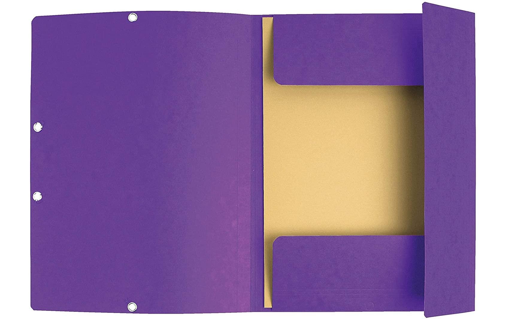 Exacompta Gummibandmappe A4 – 3 Klappen, Karton, Violett, bis 250 Blatt, 25 Stk.