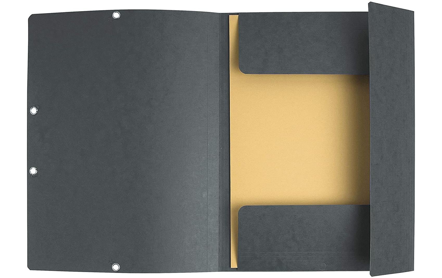 Exacompta Gummibandmappe A4 – 3 Klappen, Karton, Grau, bis 250 Blatt