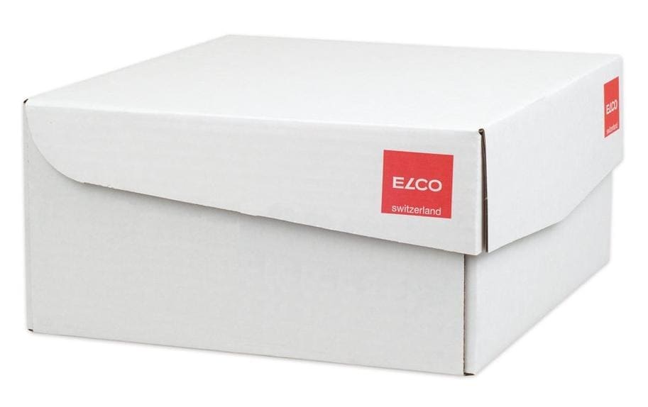 Elco Couvert C5/6, Fenster links, Haftklebung, hochweiss, 100 g/m², mit Innendruck – 500 Stk.
