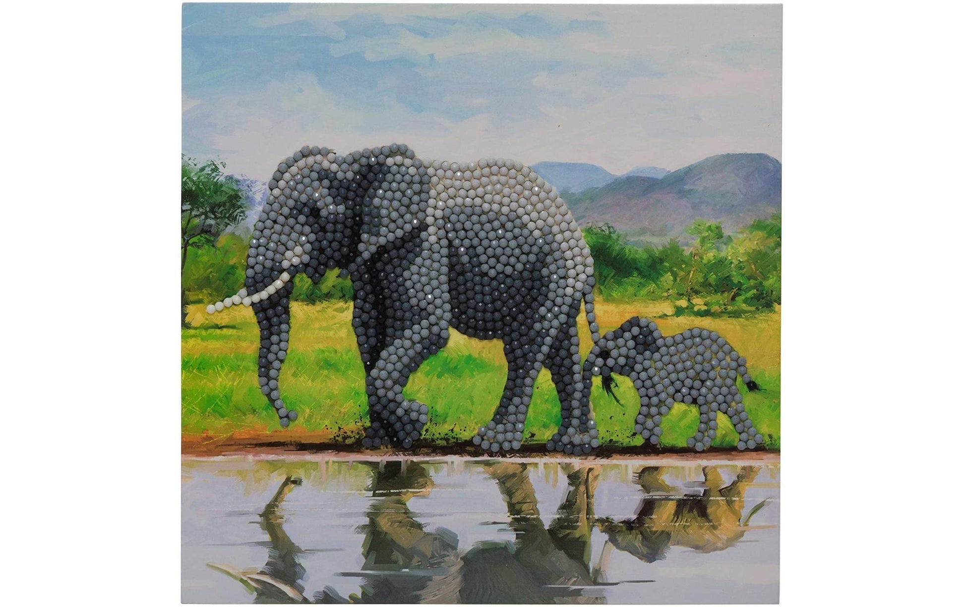 CRAFT Buddy Diamond Painting Set (Crystal Art Card) – Elefant – 18 × 18 cm – 7-teilig – ab 8 Jahren