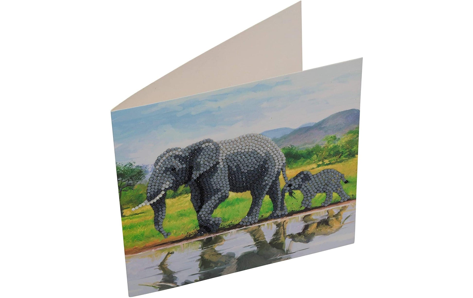 CRAFT Buddy Diamond Painting Set (Crystal Art Card) – Elefant – 18 × 18 cm – 7-teilig – ab 8 Jahren