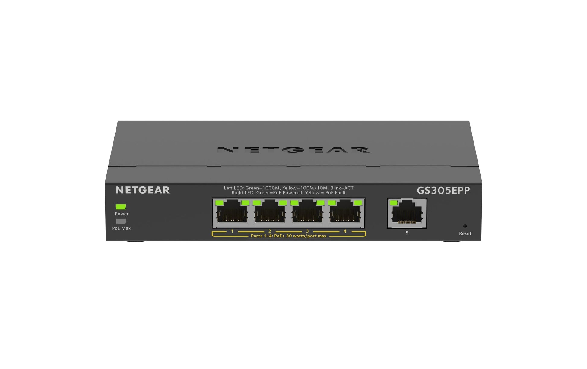 NETGEAR GS305EPP – Managed Switch – 5×GbE, L2/L3, PoE+