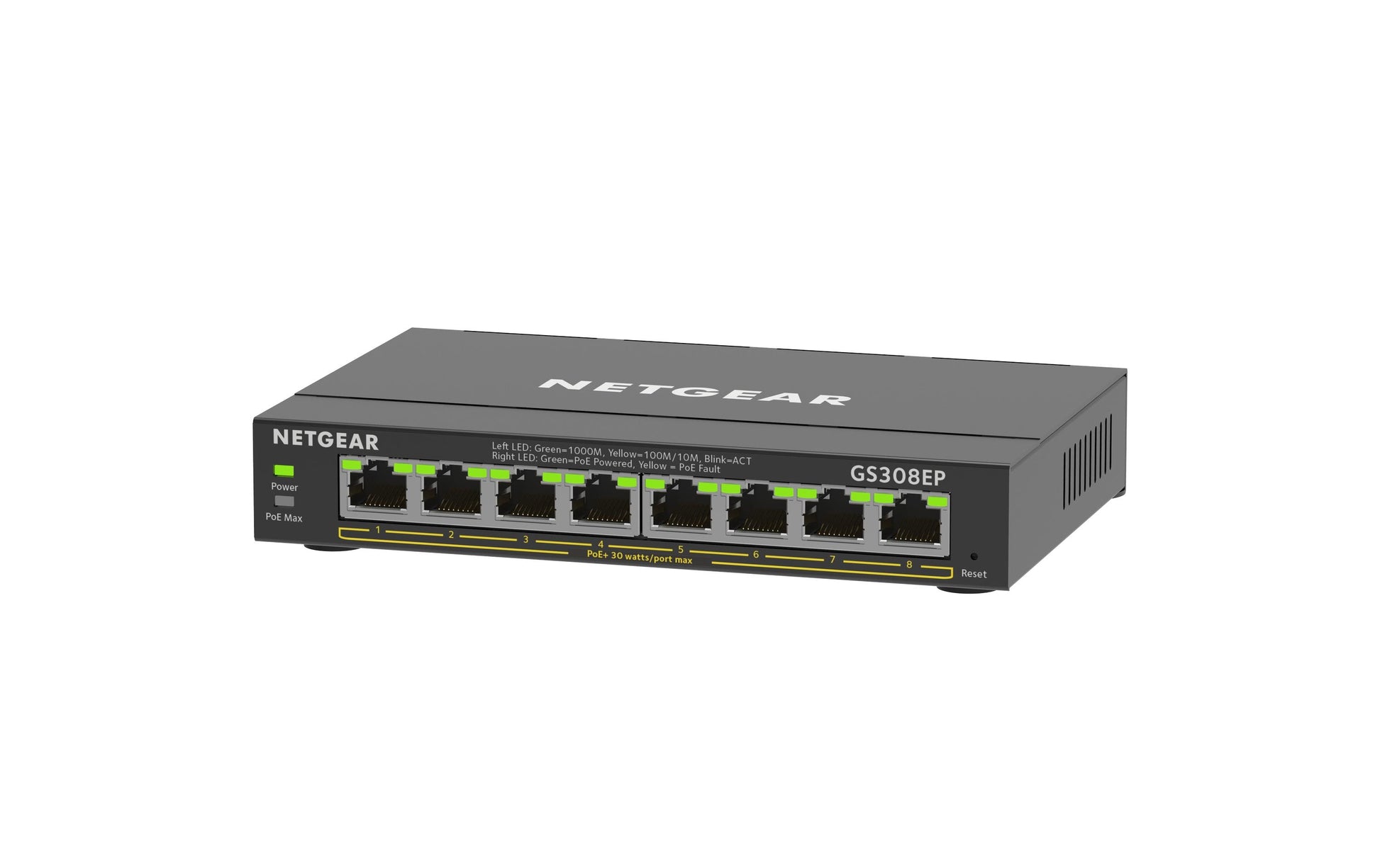NETGEAR GS308EP – Managed Switch – 8×GbE, L2/L3, PoE+