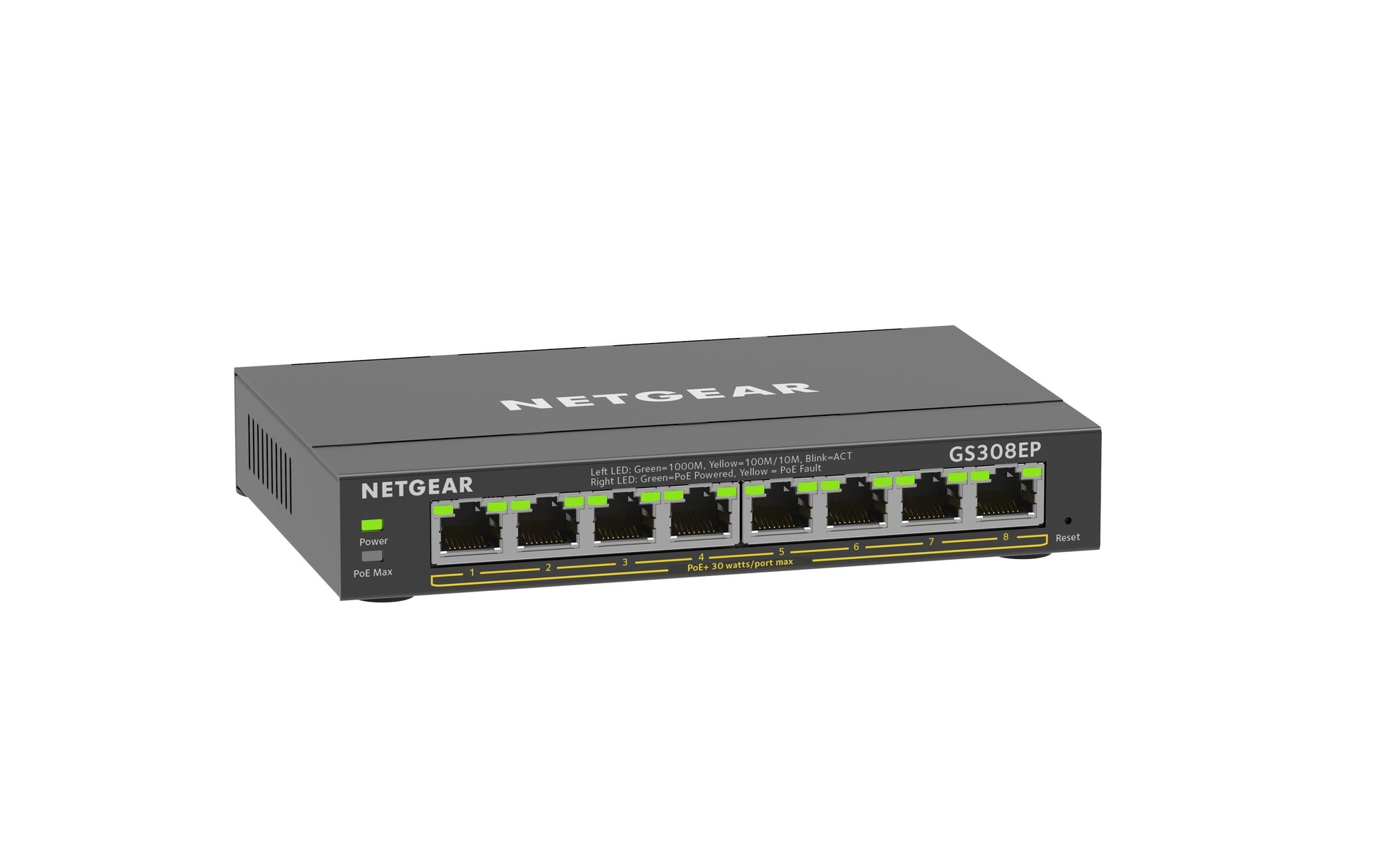 NETGEAR GS308EP – Managed Switch – 8×GbE, L2/L3, PoE+