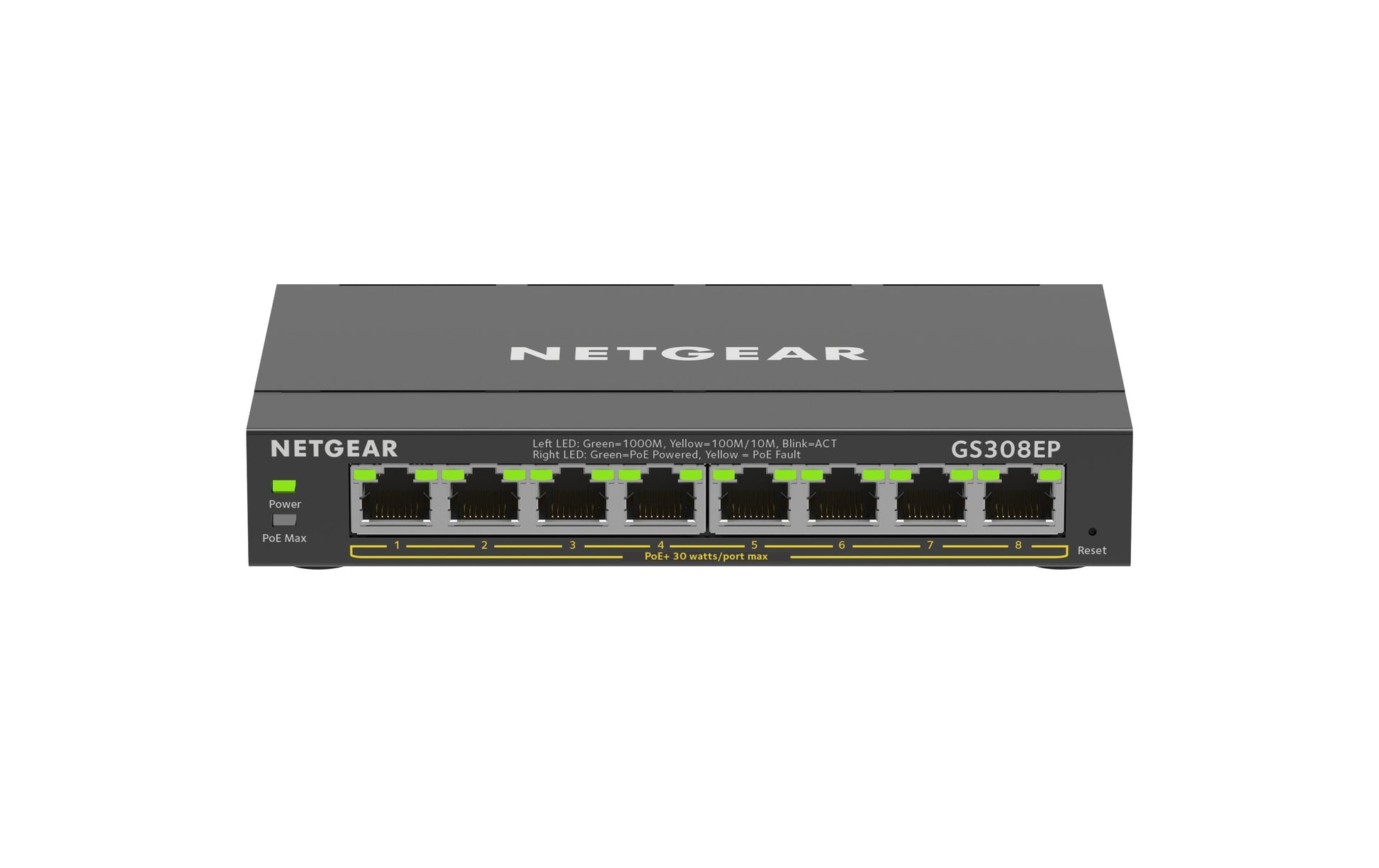 NETGEAR GS308EP – Managed Switch – 8×GbE, L2/L3, PoE+