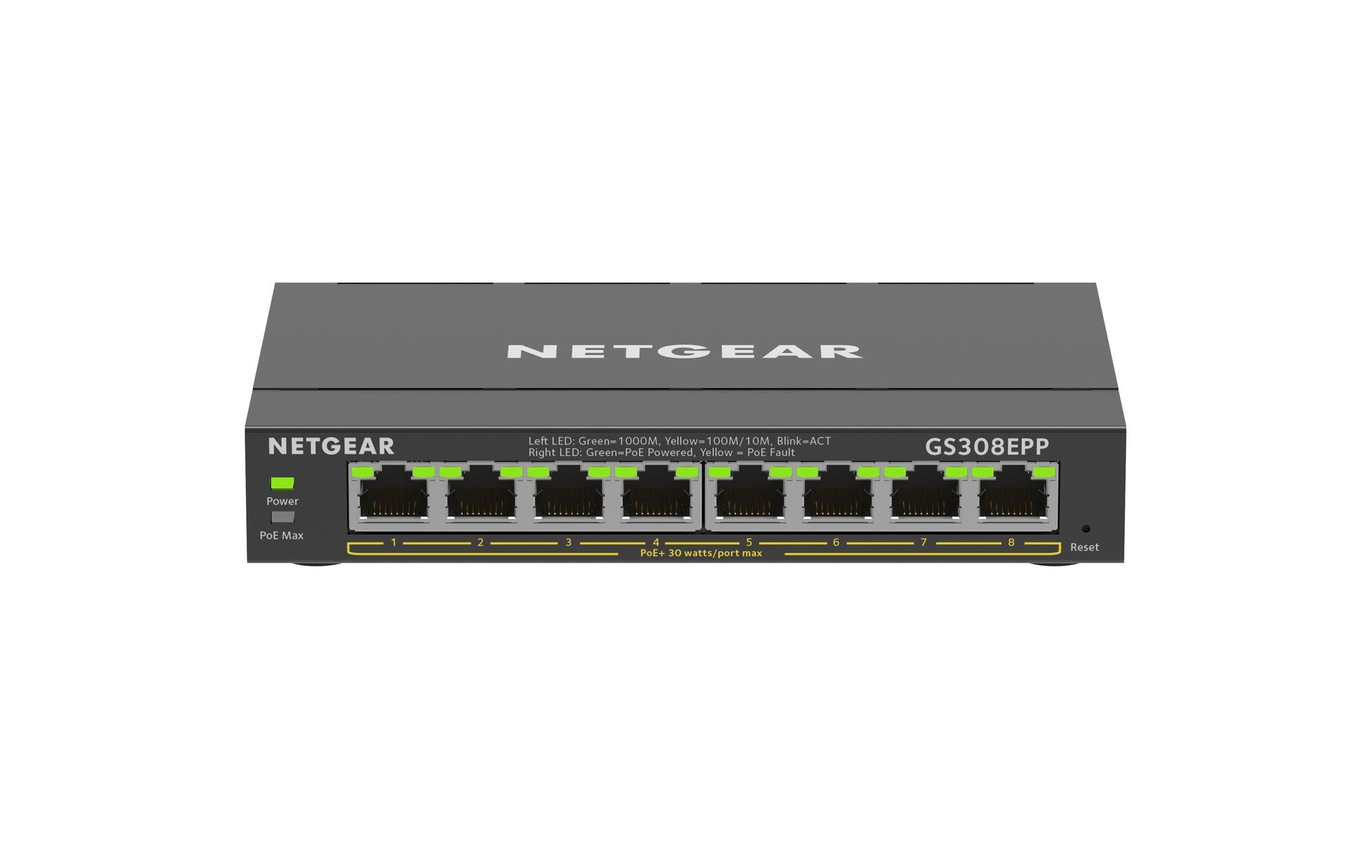 NETGEAR GS308EPP – Managed Switch – 8×GbE, L2/L3, PoE+