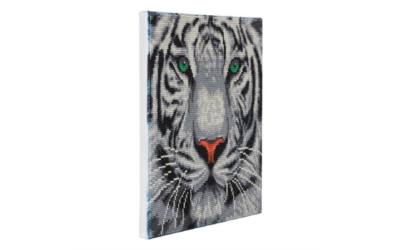 CRAFT Buddy Diamond Painting Set – Weisser Tiger – 30 × 30 cm – 11-teilig – ab 8 Jahren