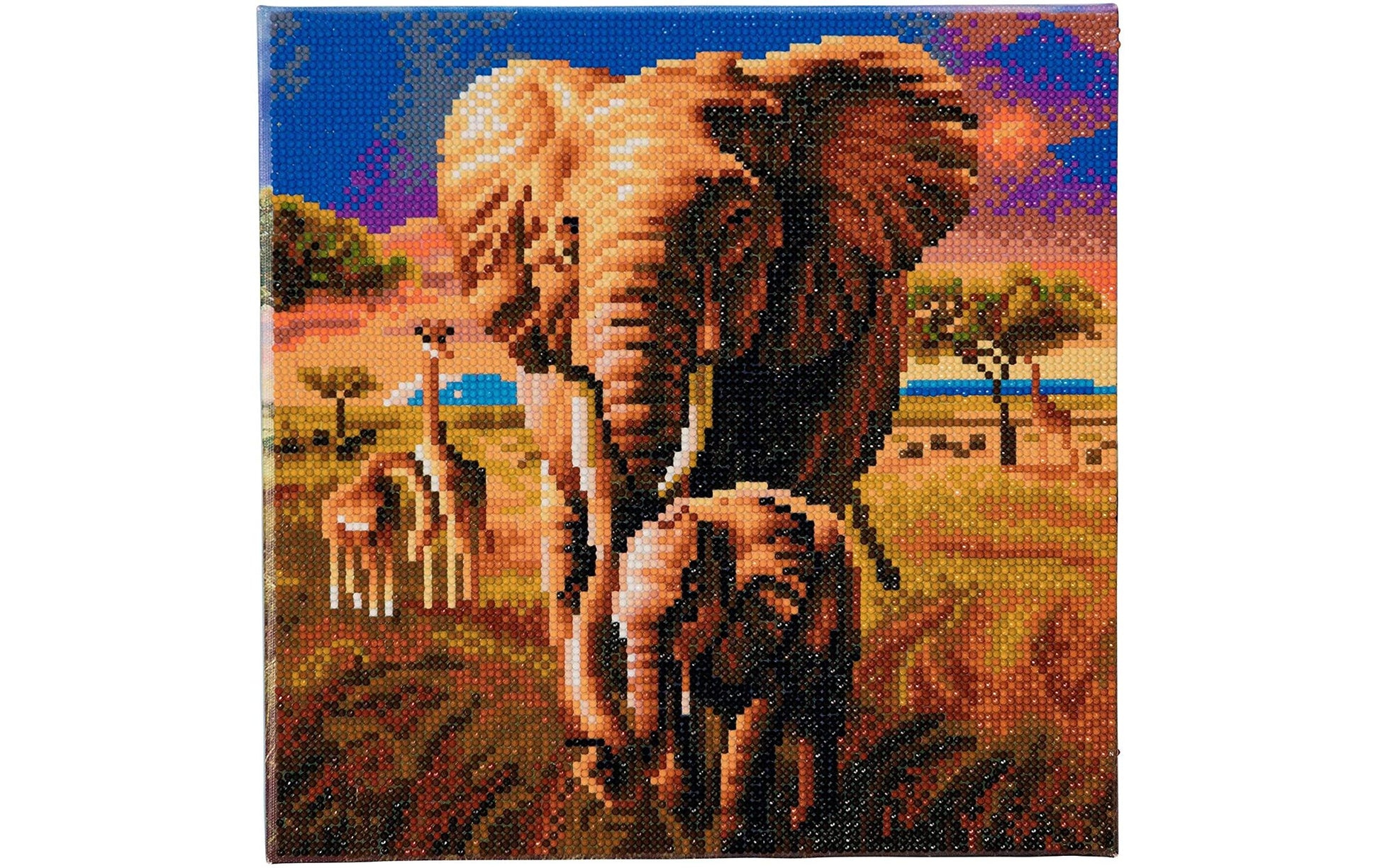 CRAFT Buddy Elefant der Savanne – Diamond Painting Set – 30 × 30 cm – 11-teilig – ab 8 Jahren