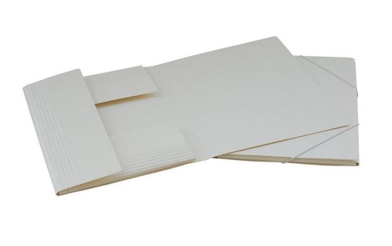 EROLA Sammelmappe, für A4, Karton, weiss, mit Gummizug