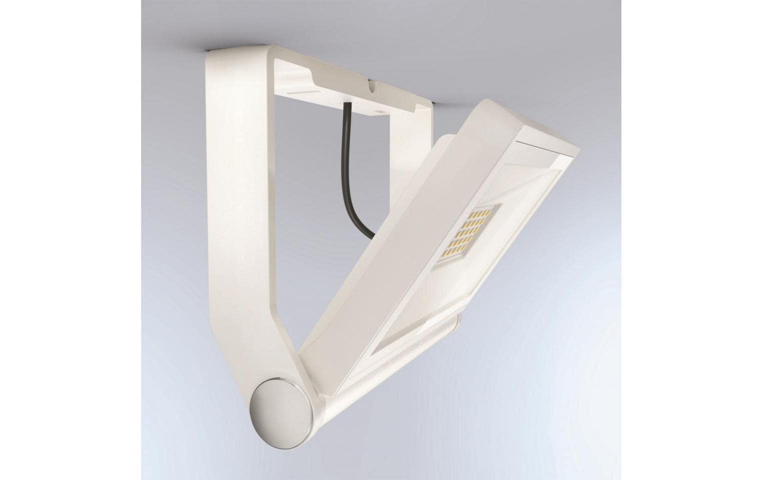 STEINEL Aussenwandleuchte – 22,9×19,5 cm – 2550 lm, 23 W – Warmweiss, 3000 K – IP44 – Netzbetrieb – Weiss, Aluminium