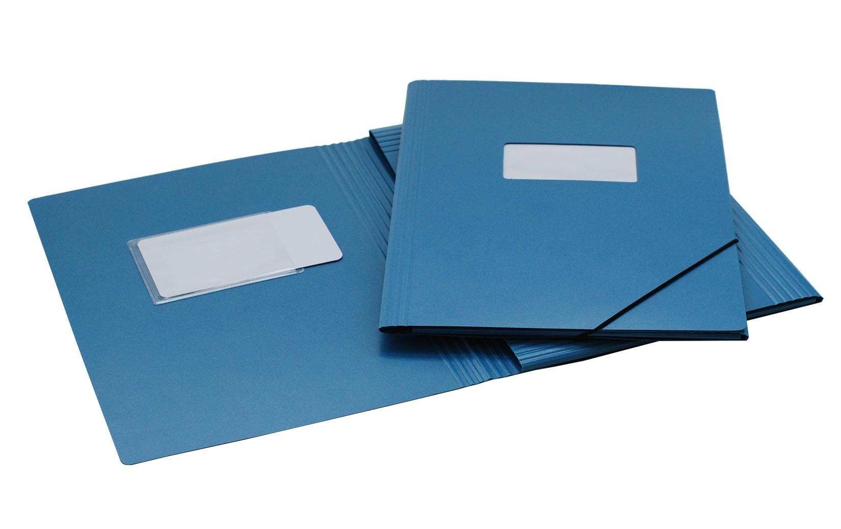 Erola-Mappen Sammelmappe, für A4, Pressspan, blau, mit Gummizug