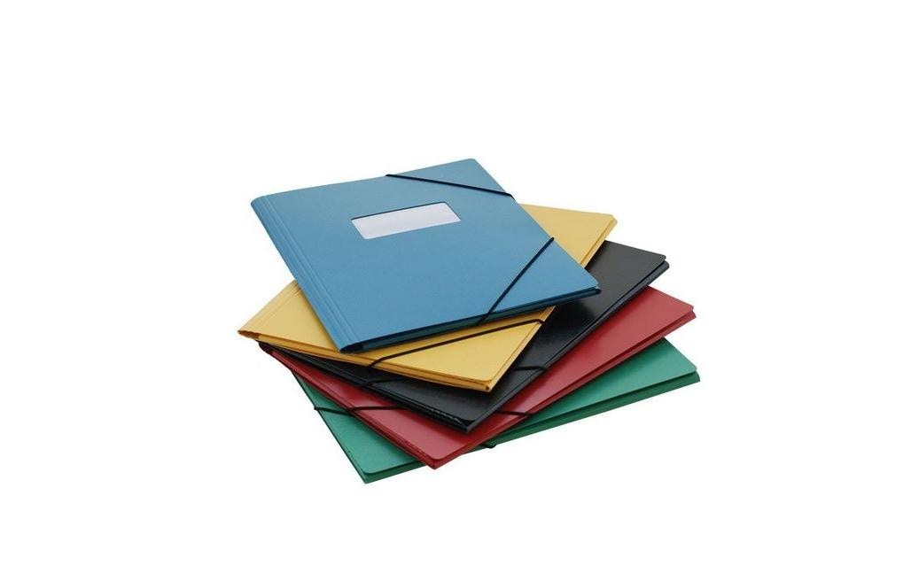 Erola-Mappen Sammelmappe, für A4, Pressspan, blau, mit Gummizug
