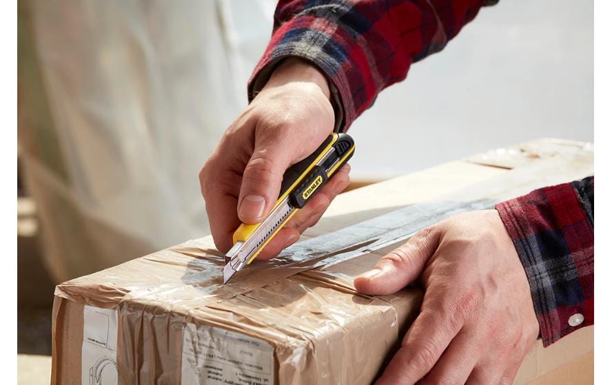 Stanley FatMax – Abbrechmesser 9 mm, einziehbar, Magazin für bis zu 6 Klingen, gelb