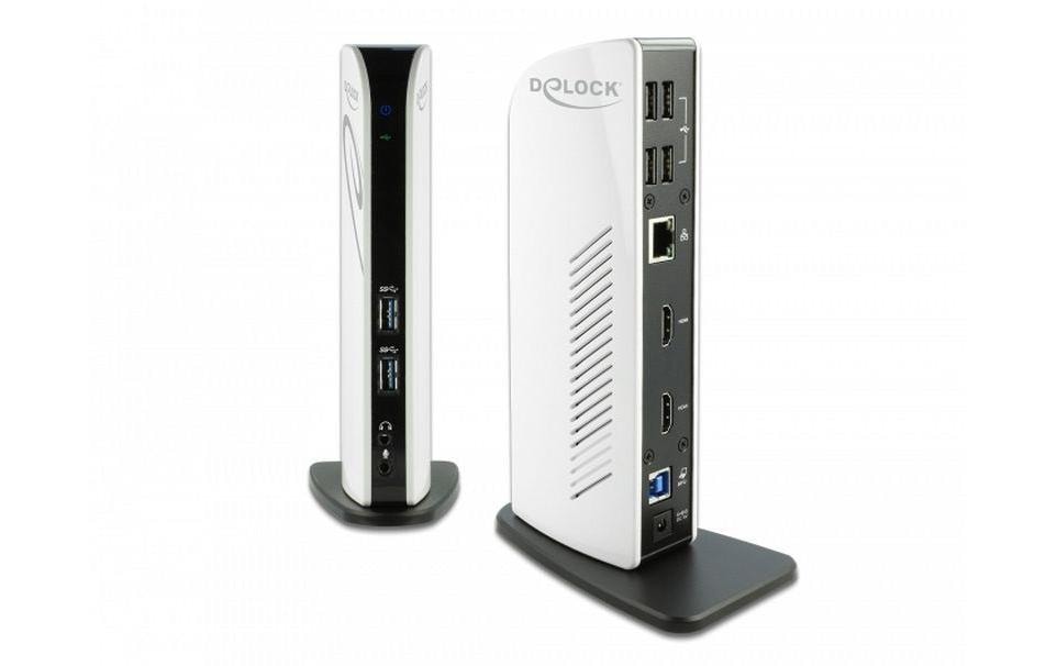 DeLOCK 87771 Dockingstation – USB-A, 2× HDMI, 6× USB-A, GbE, 3,5 mm Audio, für Windows/Mac