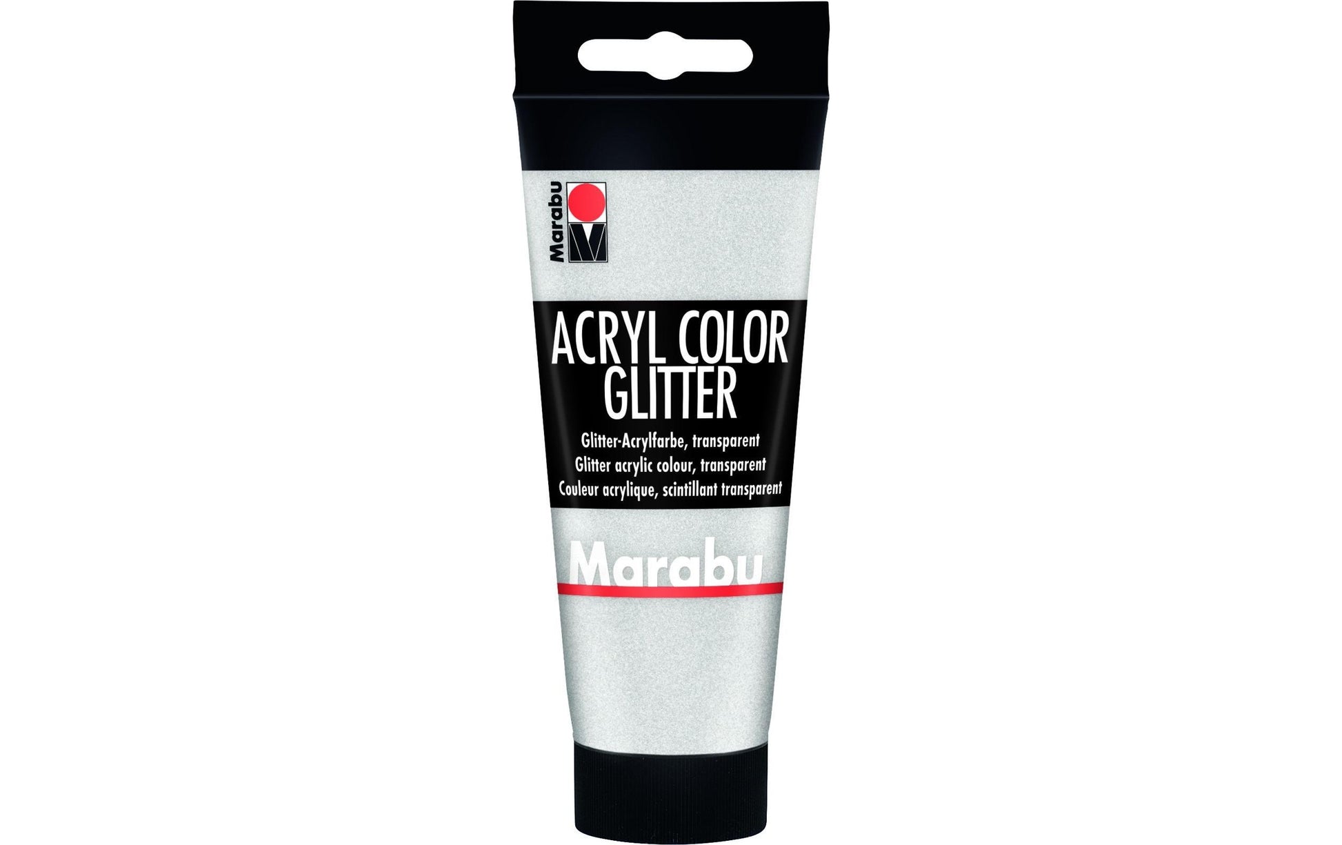 Marabu Acrylfarbe – Silber 582, Glitter – 100 ml