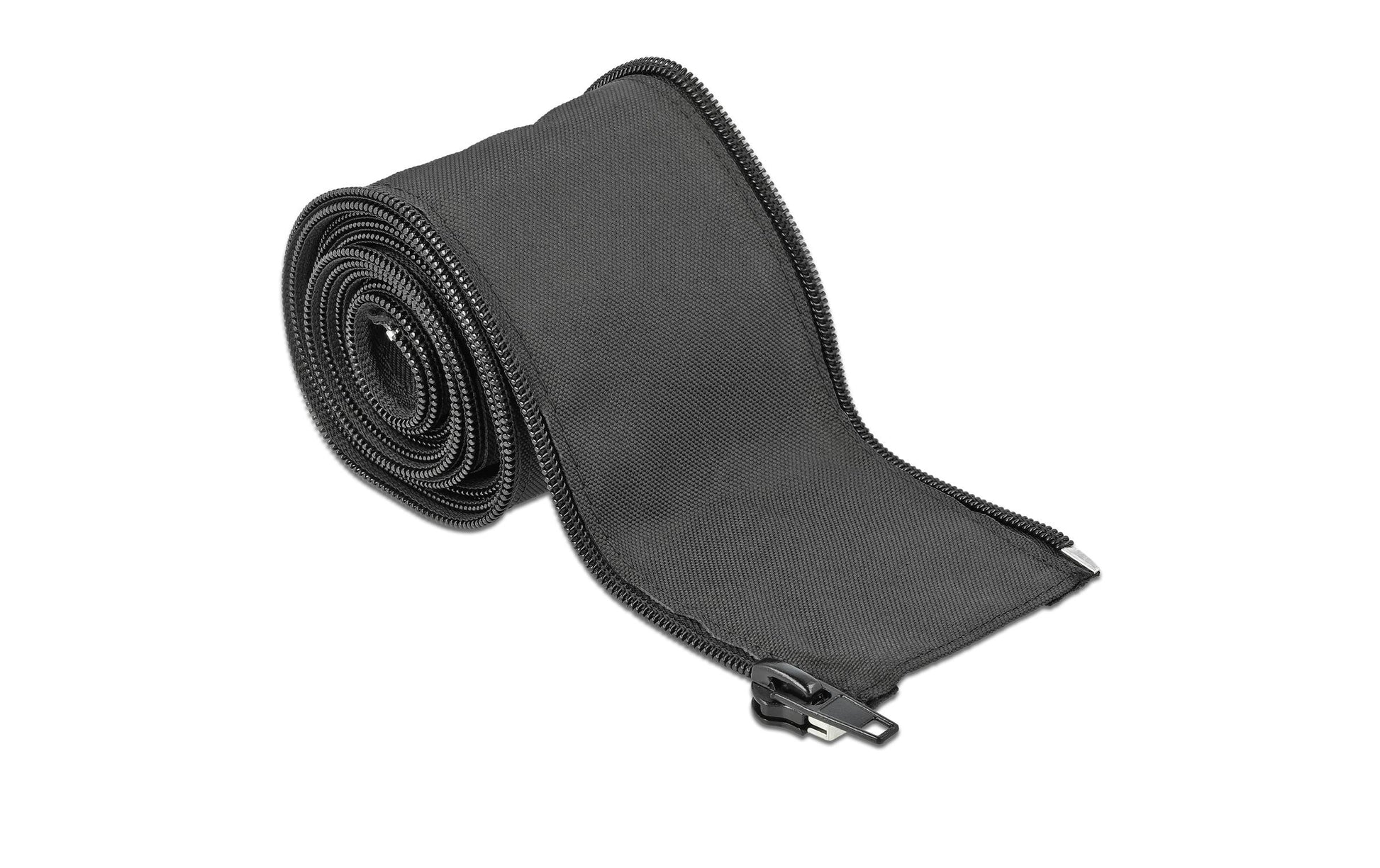 DeLOCK Kabelschlauch Ø 25 mm × 2 m, wiederverwendbar, Reissverschluss – schwarz
