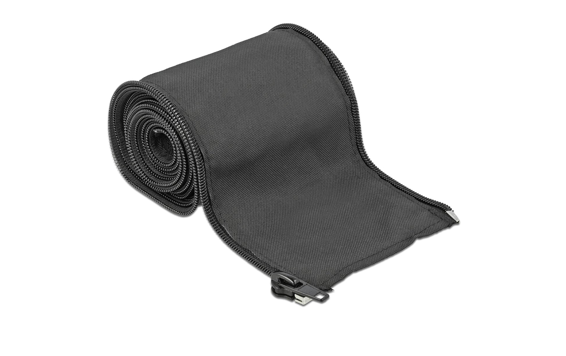 DeLOCK Kabelschlauch, Ø 35 mm × 2 m, mit Reissverschluss, wiederverwendbar, Polyester – schwarz