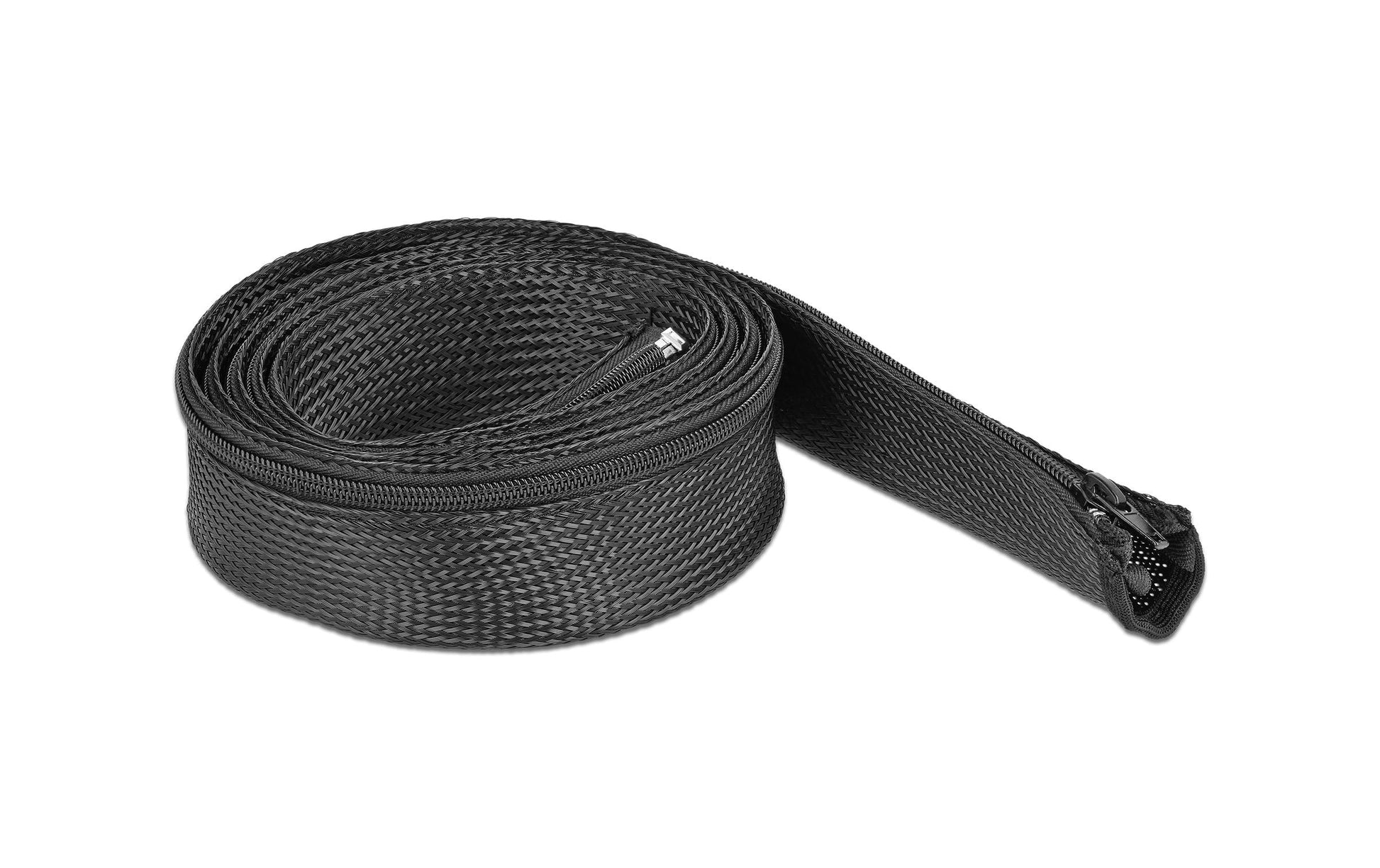 DeLOCK Kabelschlauch, Ø 50 mm × 2 m, mit Reissverschluss, wiederverwendbar, −50–150 °C – schwarz