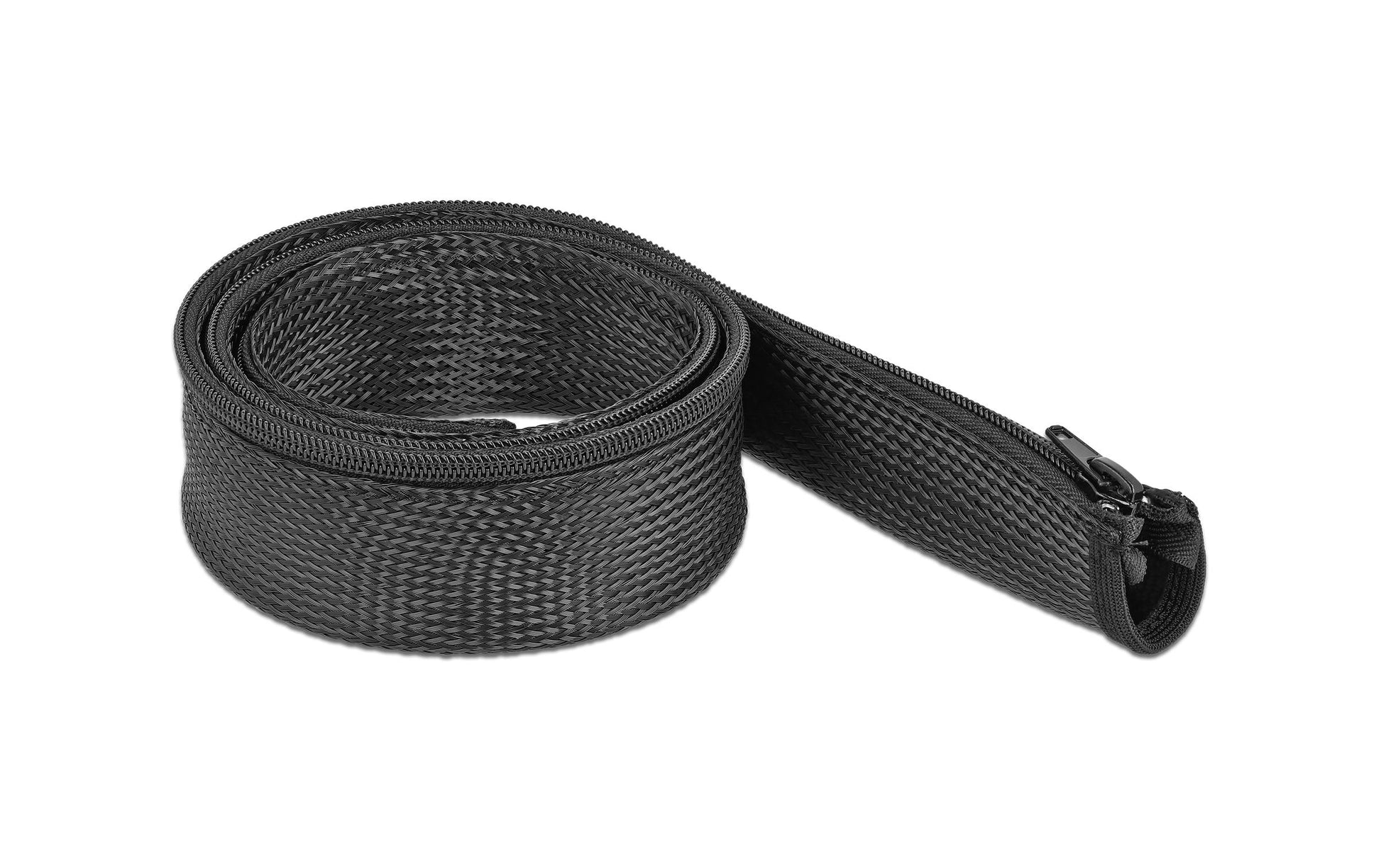 DeLOCK Kabelschlauch Ø 50 mm × 1 m, Reissverschluss, wiederverwendbar – Schwarz