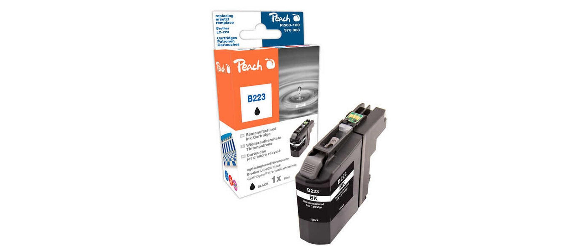 Peach LC-223 Schwarz Tintenpatrone (Kompatibel) – 725 Seiten – für Brother MFC-J 4420/4425/4620 …