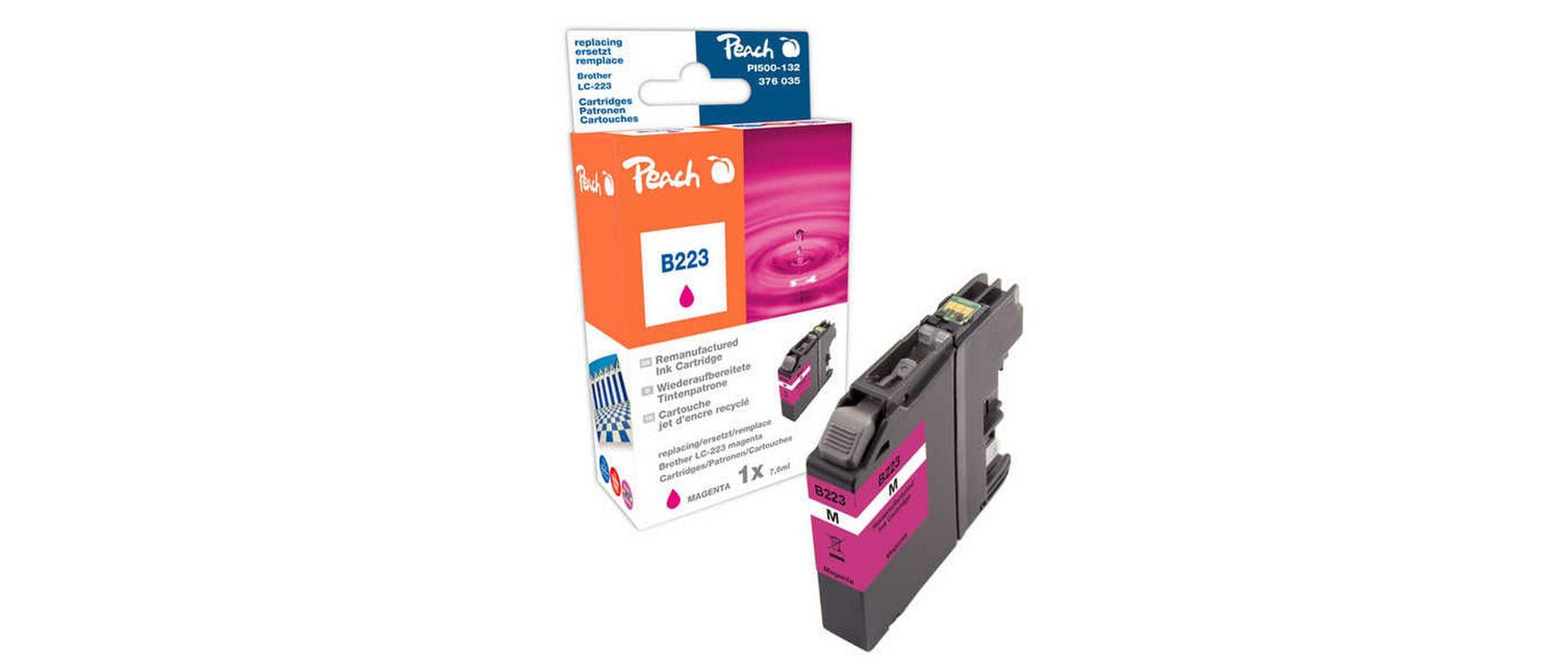 Peach LC-223 Magenta Tintenpatrone (Kompatibel) – 635 Seiten – für Brother MFCJ 880/1100 Serie
