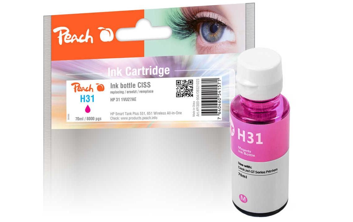Peach HP 31 Magenta Tintenpatrone (Kompatibel) – 70 ml – für HP Smart Tank 315/Smart Tank Plus 550/555/559…