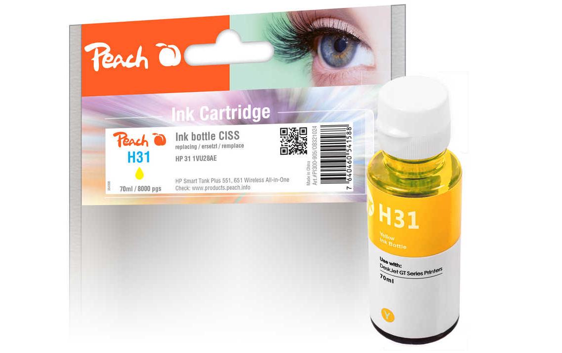 Peach HP 31 Gelbe Tintenpatrone (Kompatibel) – 8'000 Seiten – für HP Smart Tank Plus 550