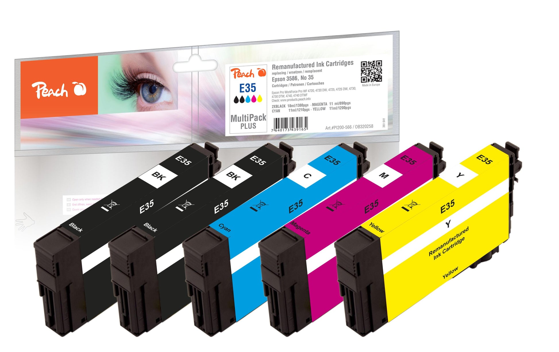 Peach Tintenpatronen-Multipack Epson Nr. 35, 5er-Pack – für Epson WorkForce Pro WF-4720 Serie